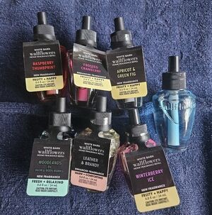 6 Bath & Body Works White Barn Wallflowers Fragrance W/ 1 FREE Mystery Scent